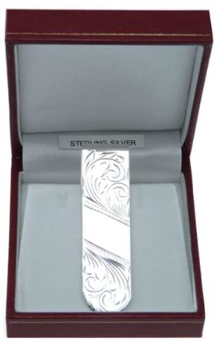 Scottish Jewellery Shop Sterling Silver Slim Engraved Money Clip