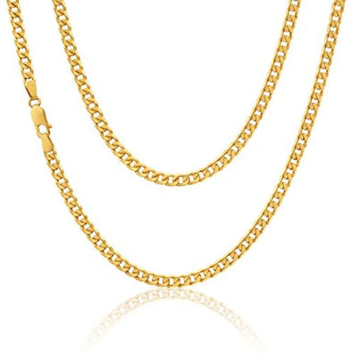 9ct yellow Gold Curb Chain necklace - 4.3g - 22" (55cm) - Suitable for a man or woman - Comes in a Jewellery presentation gift box
