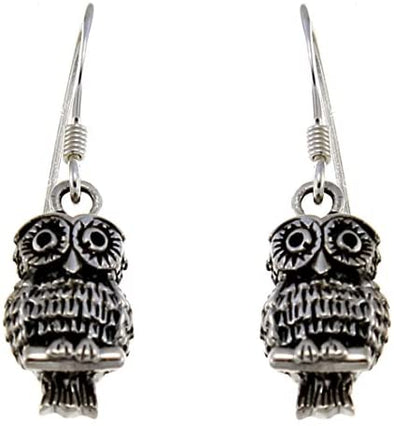 Sterling Silver Owl Earrings