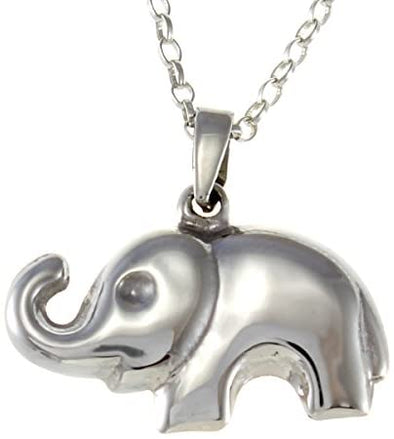 Sterling Silver Baby Elephant Pendant Necklace With 18" Chain