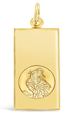 9ct Gold St Christopher Pendant with Gift Box - Includes Jewellery presentation box
