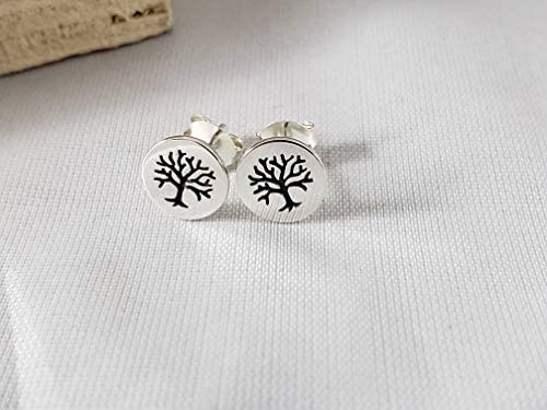 Sterling Silver Tree of Life stud earrings with jewellery gift box