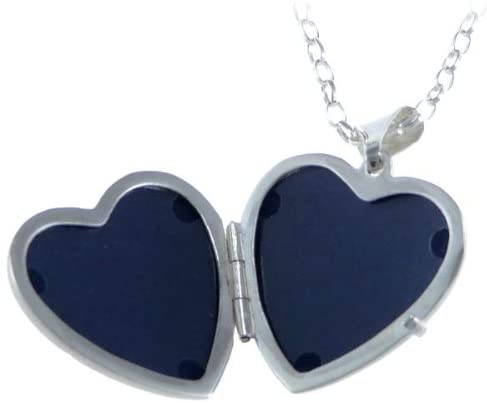 Sterling Silver Heart Locket Pendant Necklace with 18" Chain & Jewellery Gift Box