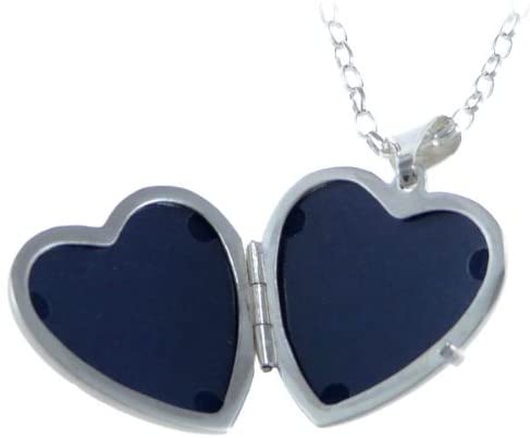 Sterling Silver Heart Locket Pendant Necklace and 18" Silver Chain - Comes in Jewellery Gift Box