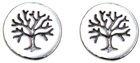 Sterling Silver Tree of Life stud earrings with jewellery gift box