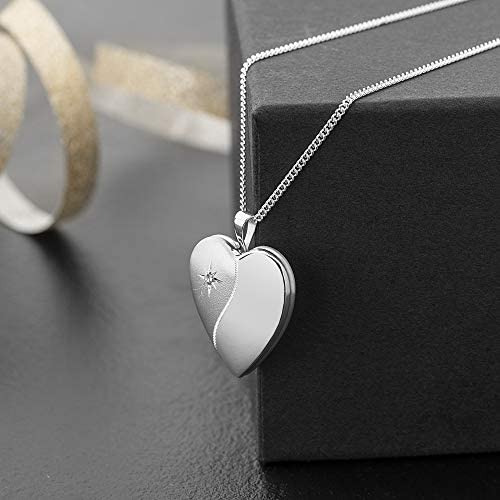 Alexander Castle 925 Sterling Silver Locket Necklace For Women - Girls 2 Photo Locket - 22mm X
