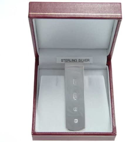 Alexander Castle Sterling Silver Slim Hallmarked Money Clip with Men's Jewellery Gift Box