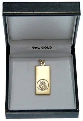 9ct Gold St Christopher Pendant with Gift Box - Includes Jewellery presentation box