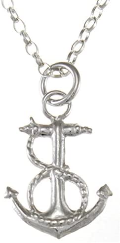 Sterling Silver Anchor Pendant Necklace With 18" Chain