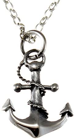 Sterling Silver Anchor Necklace With 18" Chain and Gift Box
