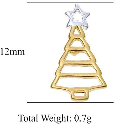 Gold Plated Sterling silver Christmas Tree stud earrings with jewellery gift box
