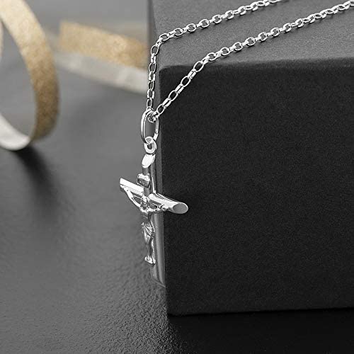 Sterling Silver Crucifix Cross Pendant Necklace With 18" Silver Chain & Jewellery Gift Box