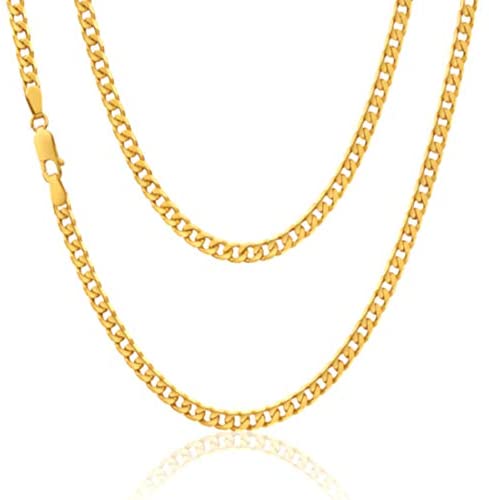 9ct Yellow Gold Curb Chain Necklace - 7.6g - 22" (55cm) - Width 2.5mm - Suitable for a man or woman - Comes in a Jewellery presentation gift box