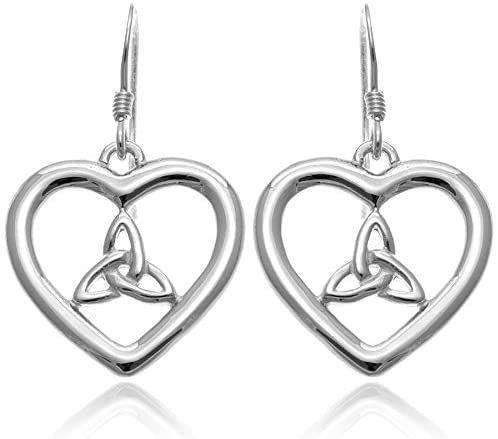 Sterling Silver Celtic Heart & Triskele Earrings