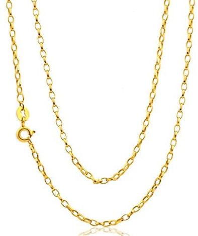9ct Yellow Gold Rolo Belcher Chain Necklace - 3.4g - 20" (50cm) - Suitable for a man or woman - Comes in a Jewellery presentation gift box