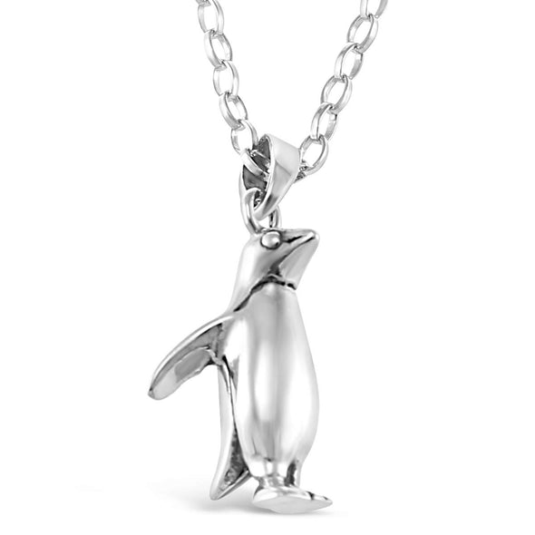 Sterling Silver Penguin Pendant Necklace With 18" Chain
