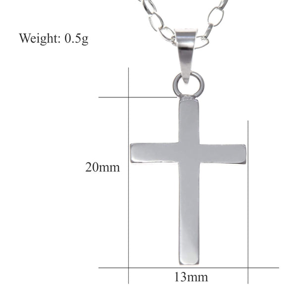 Sterling Silver Cross Pendant Necklace with 18" Chain & Jewellery Gift Box