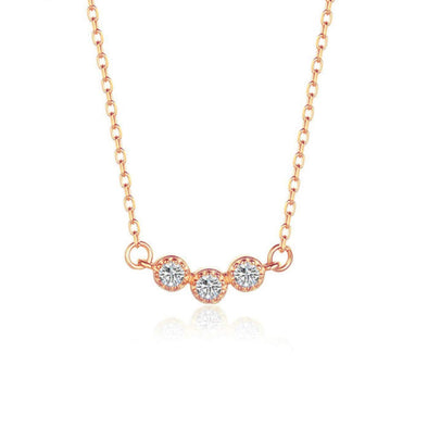 Rose Gold Plated Sterling Silver CZ Stone Necklace with 'ME' on the side of the adjustable chain. This necklace comes in a jewellery gift box.