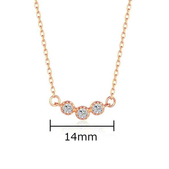 Rose Gold Plated Sterling Silver CZ Stone Necklace with 'ME' on the side of the adjustable chain. This necklace comes in a jewellery gift box.