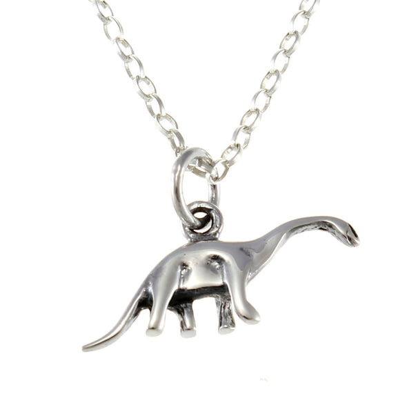 Sterling Silver Dinosaur Pendant Necklace With 18" Chain