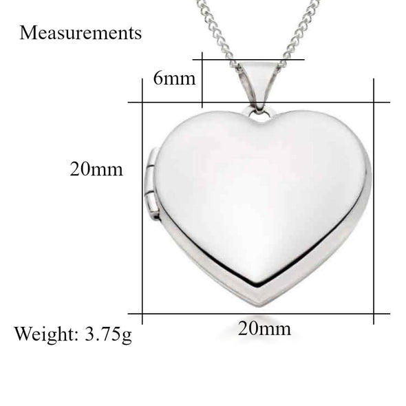 Sterling Silver Love Heart Family Locket with 18" necklace and jewellery gift box. Contains 4 picture windows. Makes a great Christmas or Birthday present for a woman or girl.