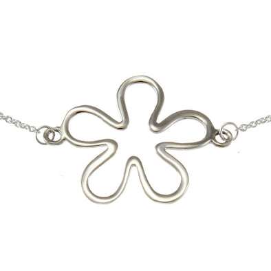 Sterling Silver Flower Pendant Necklace With 18" Chain