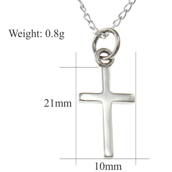 Childrens Sterling Silver Cross Pendant Necklace With 16" Chain & Jewellery Gift Box