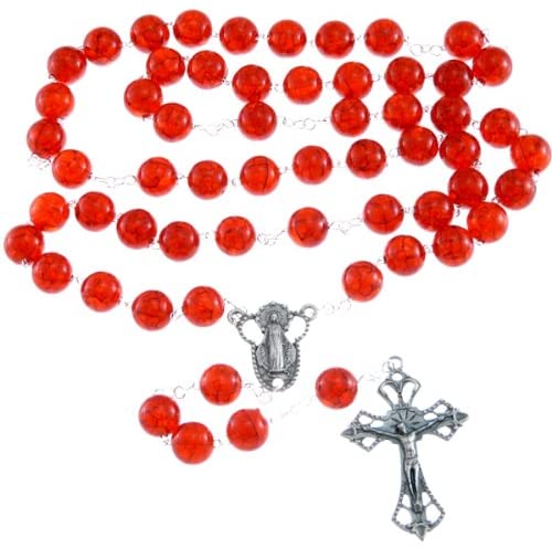 Scottish Jewellery Shop Large Red 10mm Rosary Beads