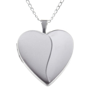 Sterling Silver Locket Necklace for Women - Girls 2 Photo Locket - 21mm x 19mm 2 Tone Heart Locket with 18" Silver Chain & Jewellery Gift Box