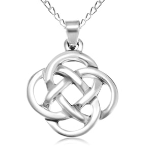 Sterling Silver Celtic Knot Celtic Pendant Necklace for Women - Celtic Jewellery with 18" Chain & Jewellery Gift Box - 16mm