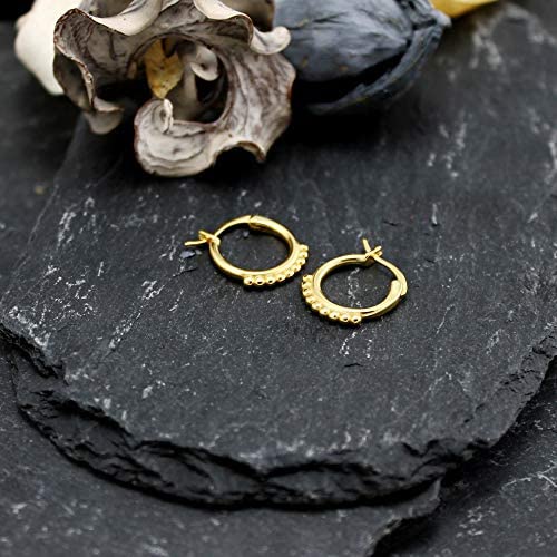 Sterling Silver Yellow Gold Plated Creole Hoop Earrings with Jewellery Gift Box