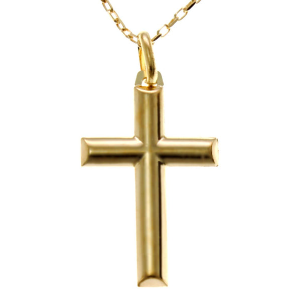 Alexander Castle Plain 9ct Gold Cross with 18" Chain & Jewellery Gift Box