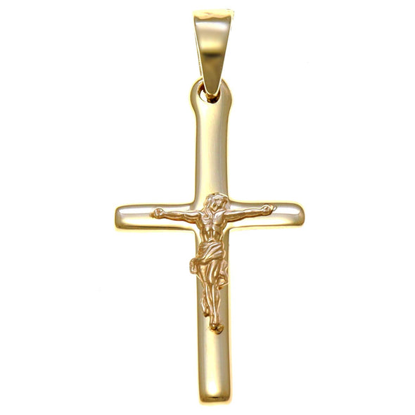 9ct Gold Crucifix Cross Pendant With Jewellery Gift Box