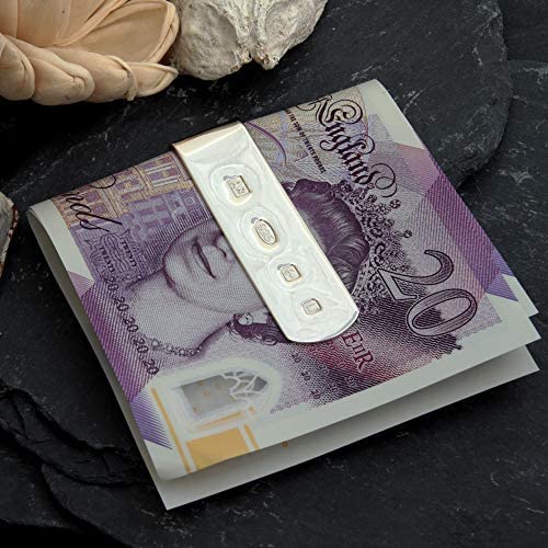 Alexander Castle Sterling Silver Slim Hallmarked Money Clip with Men's Jewellery Gift Box