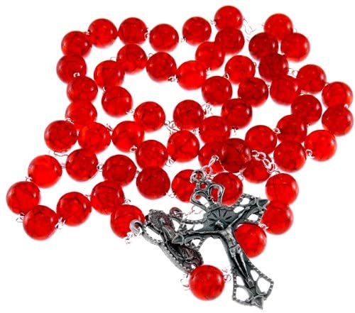 Scottish Jewellery Shop Large Red 10mm Rosary Beads