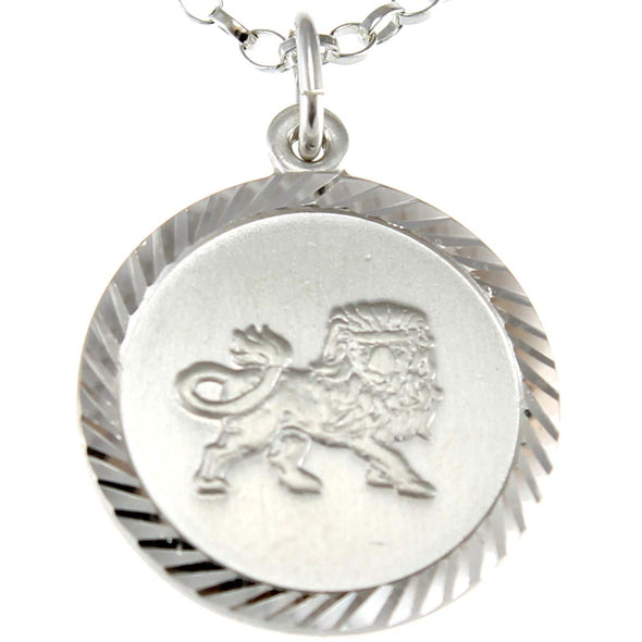Sterling Silver Leo (The Lion) Pendant Necklace & 18" Chain