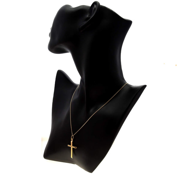 9ct Gold Cross Pendant Necklace With 18" Gold Chain