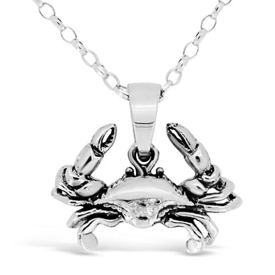 Sterling Silver Cancer (The Crab) Zodiac Star Sign Pendant Necklace & 18" Chain