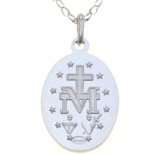 Sterling Silver Miraculous Medal Necklace (20mm) with 18" Chain & Jewellery Gift Box