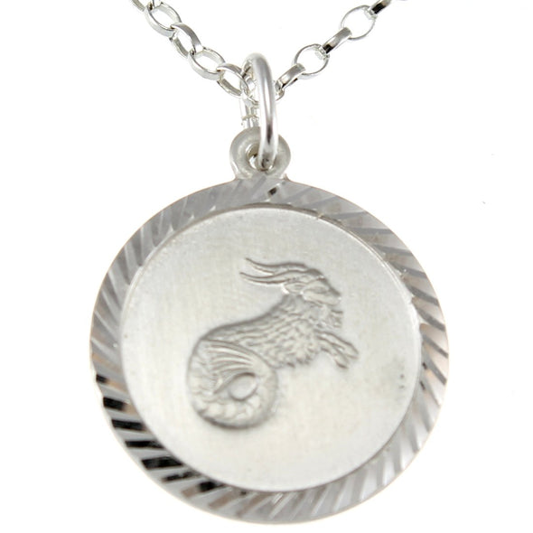 Sterling Silver Capricorn (The Sea Goat) Pendant Necklace & 18" Chain