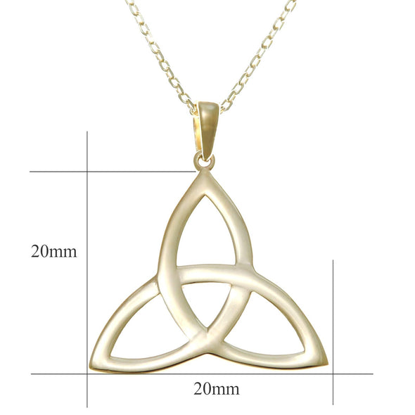Gold Plated Sterling Silver Celtic Knot Pendant Necklace with 18" chain and Jewellery Gift Box