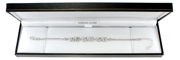 Alexander Castle Sterling Silver Love Bracelet & Gift Box