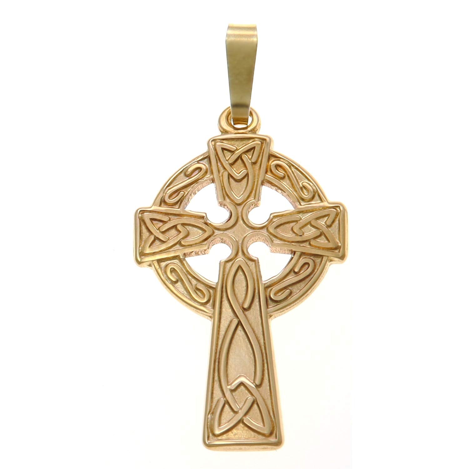 MENDEL 10K Gold Plated Irish Celtic Cross Pendant Necklace For Men Women  Chain | eBay