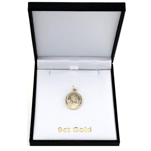 Alexander Castle 9ct Gold St Christopher Pendant Medal - 2.25g - Includes Jewellery presentation box