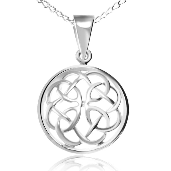 Alexander Castle Sterling Silver Celtic Knot Pendant Necklace with 18" Chain and gift box. Great woman's gift for Christmas or Birthday's