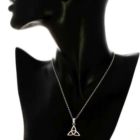 Sterling Silver Celtic Pendant Necklace With 18" Chain and Jewellery Gift Box