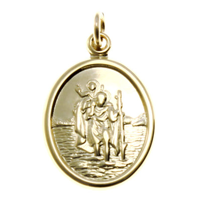 Alexander Castle 9ct Gold St Christopher Pendant Medal - 2.25g - Includes Jewellery presentation box