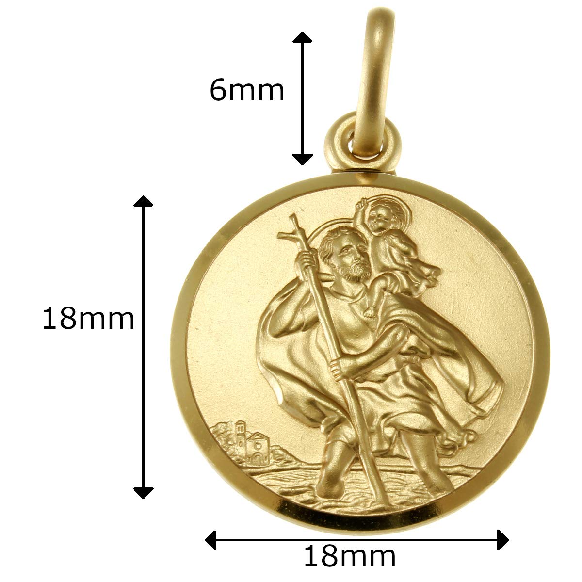 9ct Gold St Christopher Pendant Medal - 18mm - with 18 Chain and jewe –  Alexander Castle