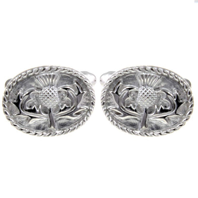 Alexander Castle Sterling Silver Scottish Thistle Cufflinks