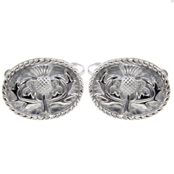 Alexander Castle Sterling Silver Scottish Thistle Cufflinks
